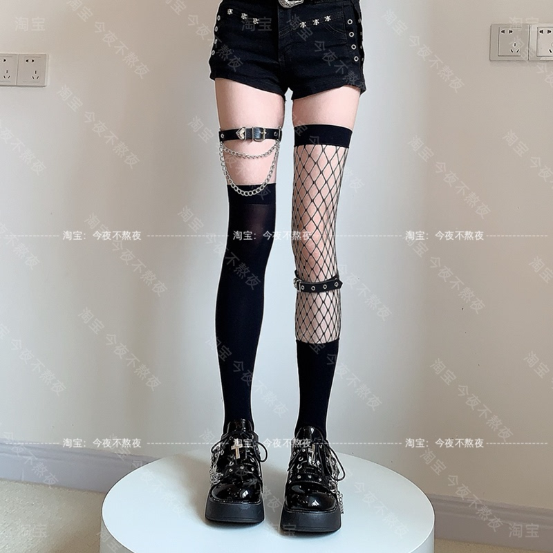 Don'T Stay up Late Tonight Y2K Black Over-The-Knee Stockings for Women Subculture Thin Fishnet Stockings Slimming Leg Ring Jk Thigh Socks Don'T Stay up Late Tonight Y2K Black Over-The-Knee Stockings for Women Subculture Thin Fishnet Stockings Slimming Leg Ring Jk Thigh Socks