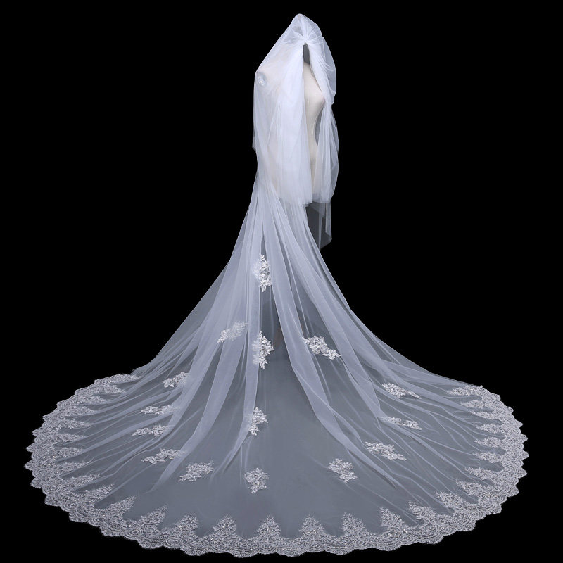 Wedding Head Yarn Long Version Trailing Wedding Dresses Head Yarn Headwear Brigade Pat Photo Photo Gallery Photo Props Retro Head Yarn Woman