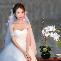 Bride wedding veil Korean pearl simple short white New Wedding Photo Photo Photo Veil