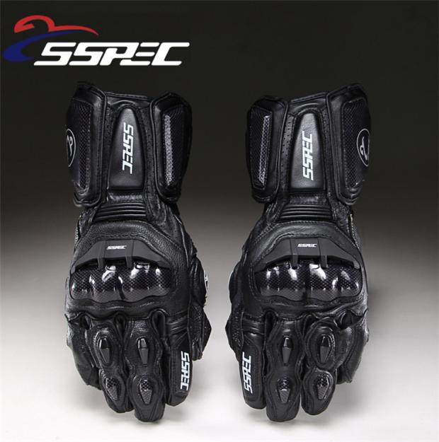 New SSPEC motorcycle riding gloves leather long version windproof gloves racing gloves