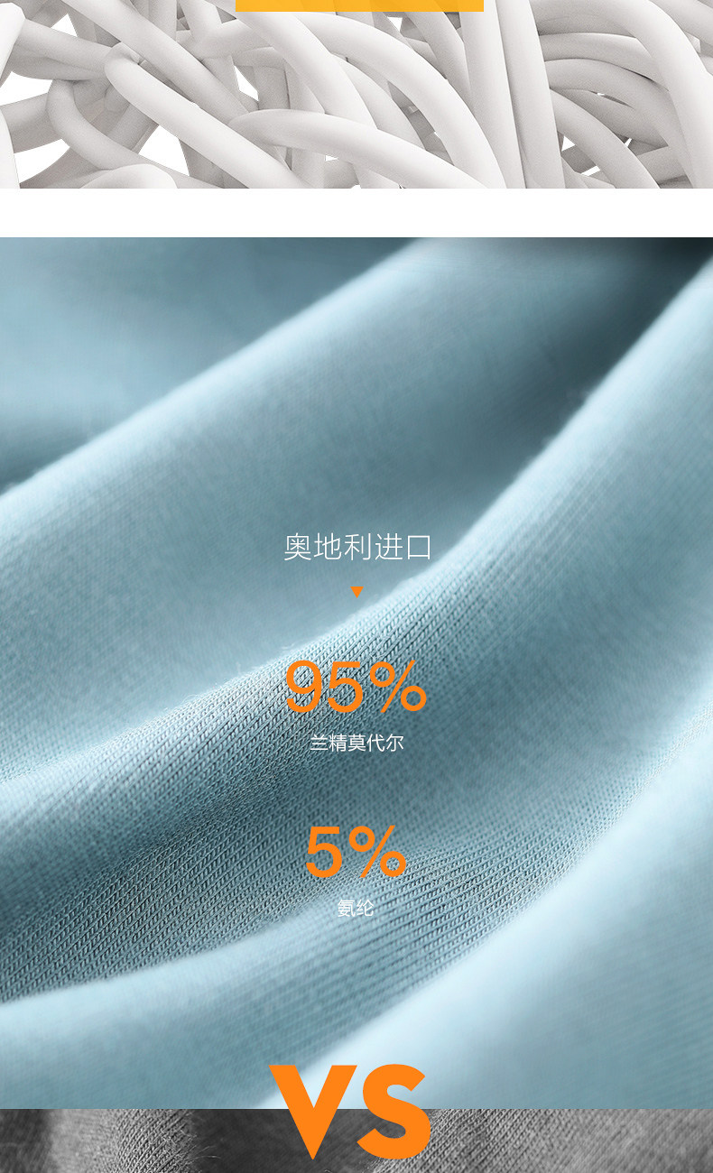 花花公子 95%兰精莫代尔 平角内裤 3条 图4