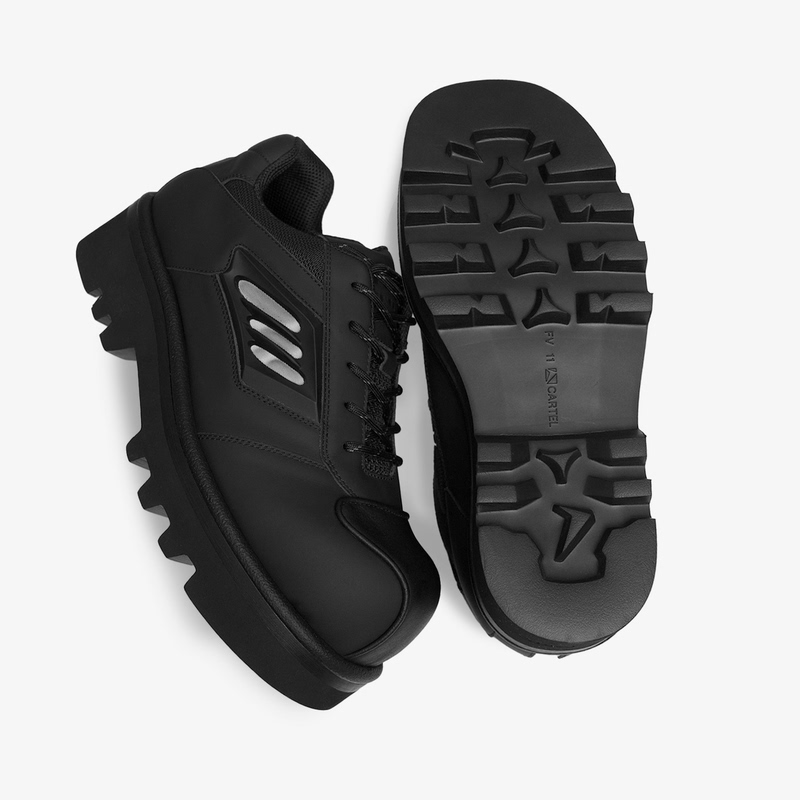 Fv11 Cartel V1S1On01 Platform Derby Matte Black Lace-Up Derby Shoes