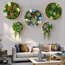 Round decoration green plant frame wall hanging flower balcony pendant wall hanging plant wall decoration simple bedroom pastoral style