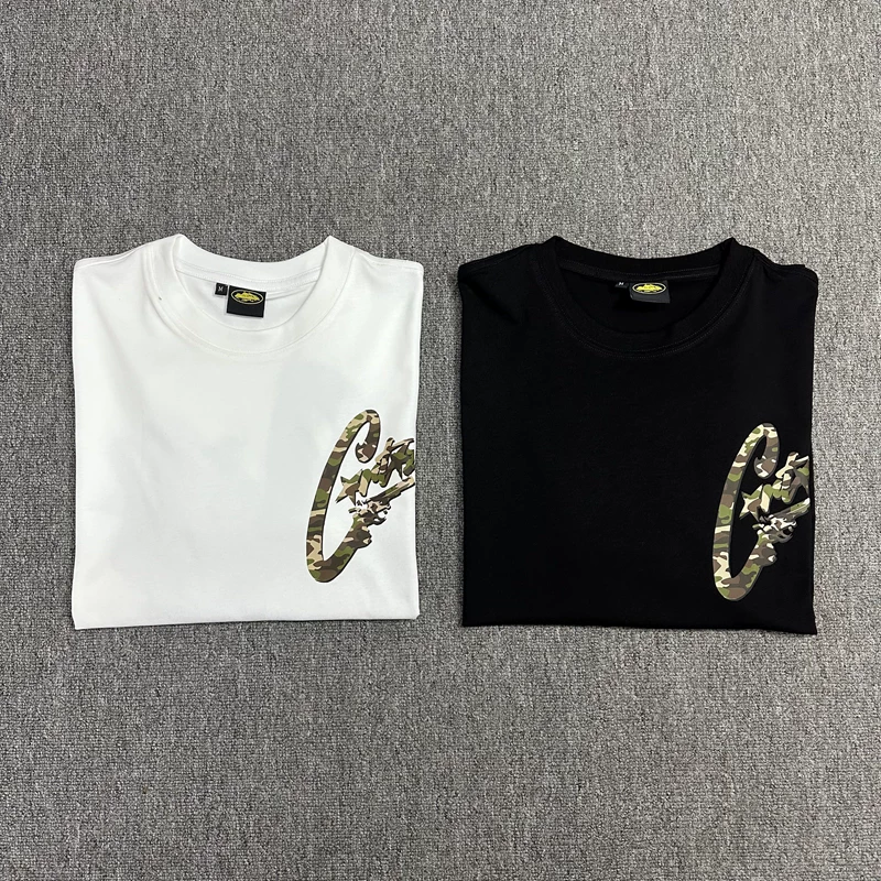 23S Corteiz Demon Island Magnar Campaign Pistol Letter Short Sleeve Drill Culture European and American Street Tide Men and Women T -shirts