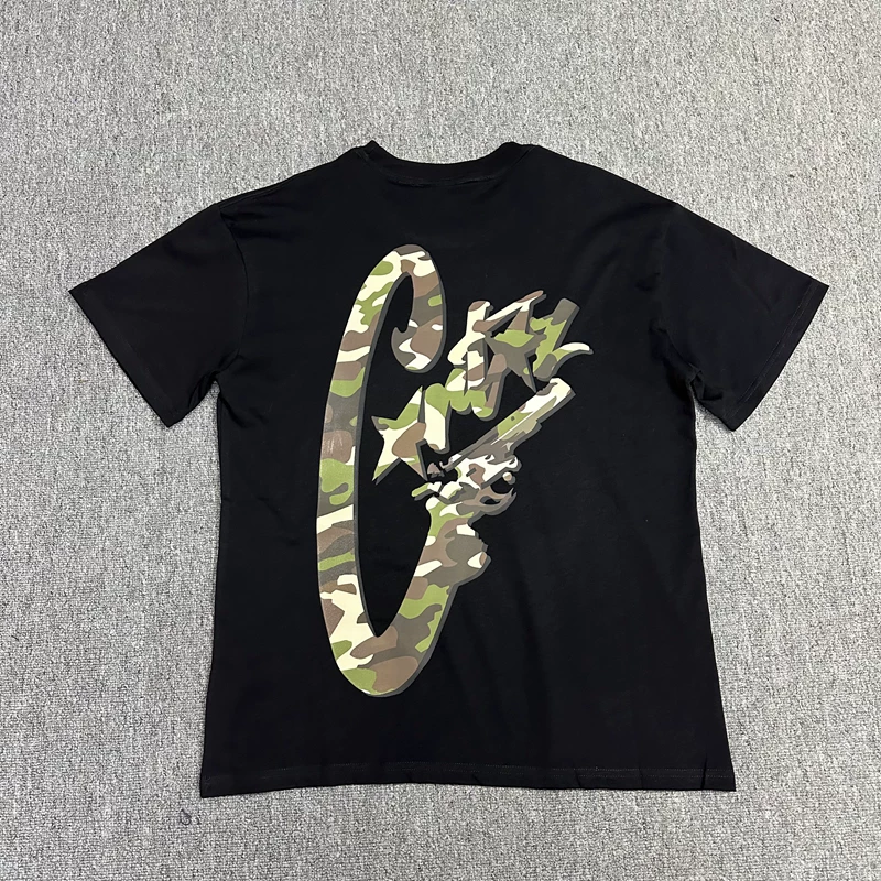 23S Corteiz Demon Island Magnar Campaign Pistol Letter Short Sleeve Drill Culture European and American Street Tide Men and Women T -shirts