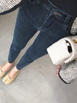 sandro asw elastic high waist obviously thin nine-minute jeans girl 2022 autumn and winter retro tight tight pants