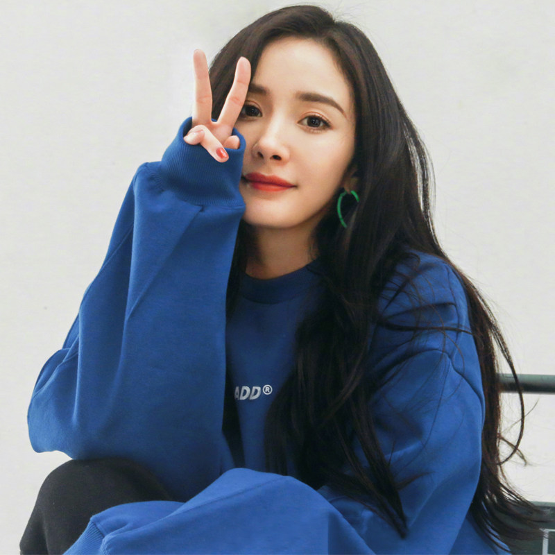 sandro asw small fragrant wind round neckline thick cotton T woman 2022 spring autumn new Korean version Lazy Wind Long Sleeve Loose Jacket