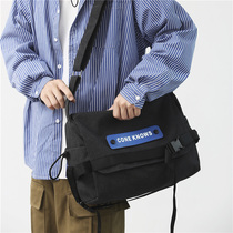 Canvas Big Bag Fashion Tide Mens Cloth Bag Day Tie Satchel Bag Women College Students Class Difference Bag Single Shoulder Bag