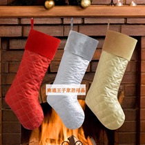 Solanduo gold and silver red blingbling quilted rhombus Christmas stockings gift socks gift bags Christmas tree decorations