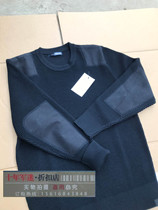 Navy blue round neck sweater pure wool blue sweater mens round neck sheep sweater