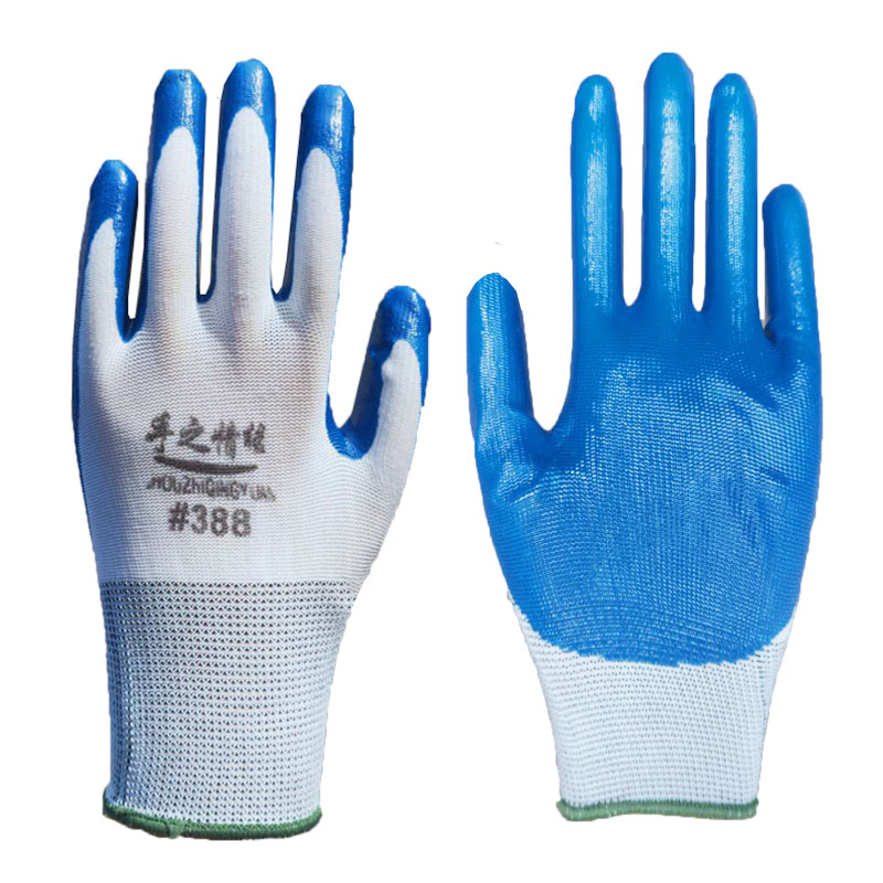 Hengtai Ding Qing gloves hand love 388 labor gloves industrial handling Ding Qing nitrile gloves wear-resistant and non-slip