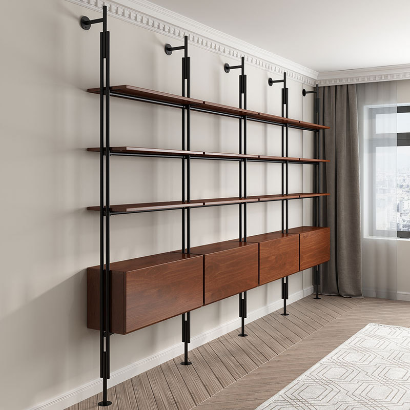 Italian Minimalist Bookshelf Bookcase Living Room Floor-Standing Nordic Storage Rack Simple Multi-Layer Iron Wall-Mounted Storage Rack Solid Wood Italian Minimalist Bookshelf Bookcase Living Room Floor-Standing Nordic Storage Rack Simple Multi-Layer Iron Wall-Mounted Storage Rack Solid Wood