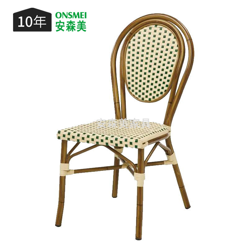 Eurostyle Bamboo Rattan Dining Chair Folk Sleeping balcony Leisure chair Milk Tea Shop Vine Chic Chairs Cafe high-end outdoor table and chairs K134