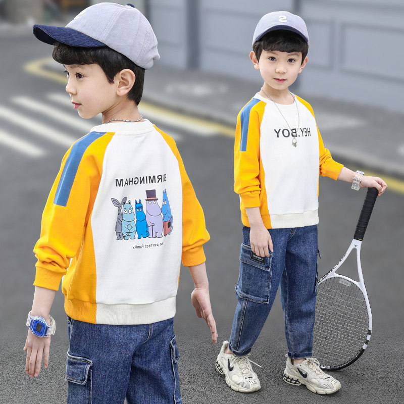 South Korean boy clothing boy's autumn clothing sweatshirt 2022 The new CUHK Scout Children's Spring and Autumn Children's Supper Boys' Blouse Tide Cards