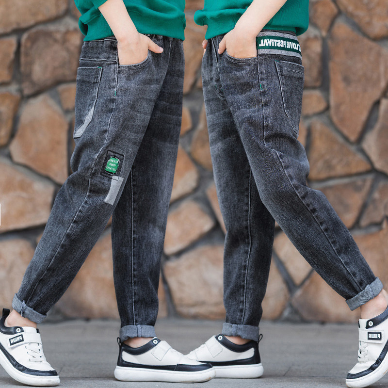 South Korean boy winter plus jeans 2023 new loose daddy pants thicker handsome boy casual pants