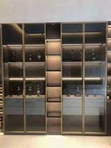 Customized minimalist narrow-edge aluminum alloy tempered glass door wardrobe glass swing door bookcase wine cabinet shoe cabinet cabinet door