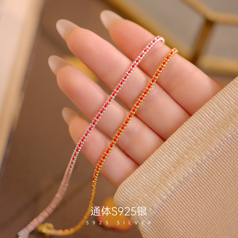 2026S925 Silver New Year Braided Red String Bracelet for Women, Young Luxury Lucky Bracelet, Hand Jewelry, Gift for Best Friend