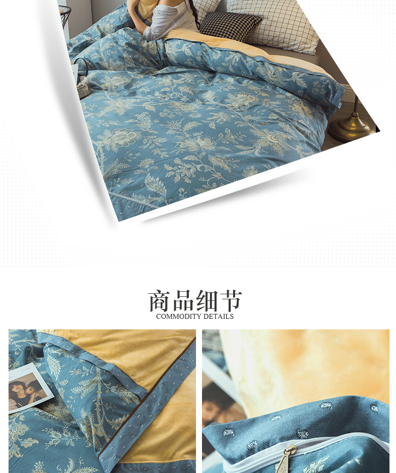 Một mảnh nhung bông bông quilt Một bên phía B hô tảo nhung luật đống nhung Levin mùa đông đặt đúp 2mX230 - Quilt Covers chăn ra gối