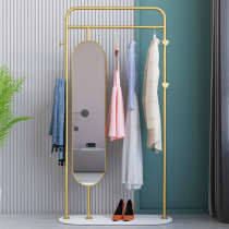 Simple household full-body dressing mirror hanging coat rack integrated clothing store bedroom dormitory floor fitting stereo mirror