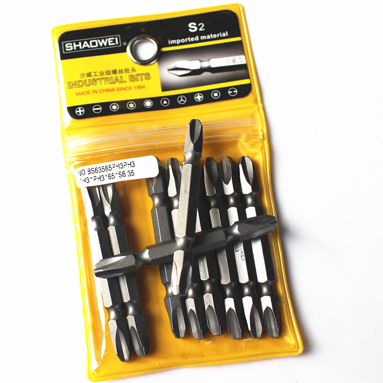 Underwie PH3 double head cross electric batch nozzle 6 35 plus coarse pneumatic screwdriver nozzle 300MM lengthened magnetic screw driver head