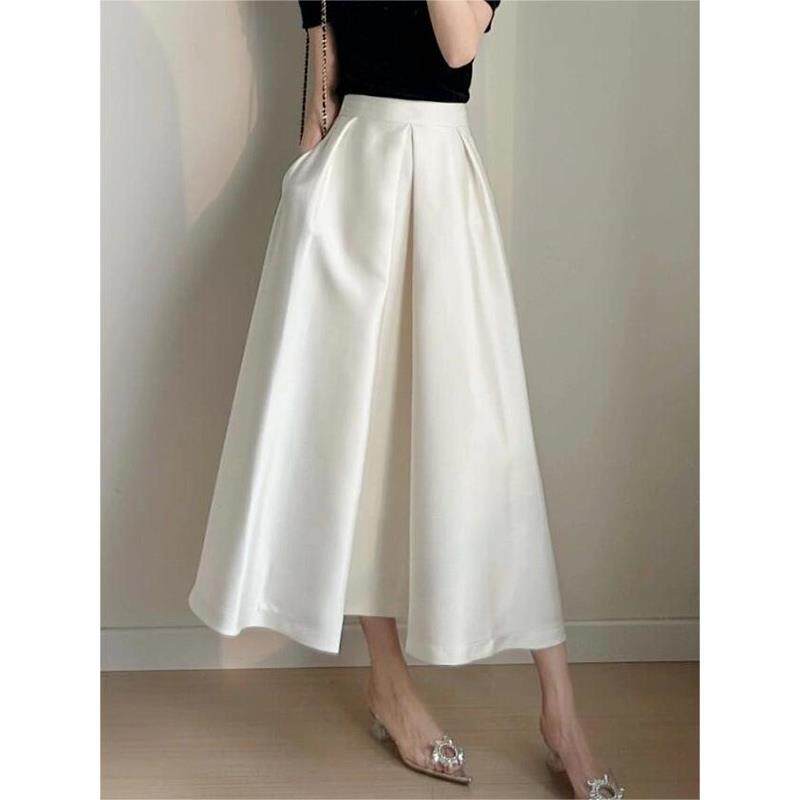 Плюс размер бюста платье 大卖漏~牛x货今年流行的美丽时尚的高腰缎面优雅中长裙女士夏季 Other