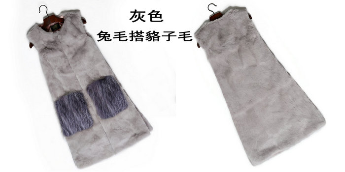 2018 thu đông mới toàn bộ bằng da thỏ lông vest dài nữ cổ tròn bọ cạp tóc ngựa clip phụ nữ hoang dã các mẫu áo lông đẹp
