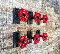 Industrial retro steam valve hook cast iron valve drawer pull handle industrial air door to hang metal hanging hook