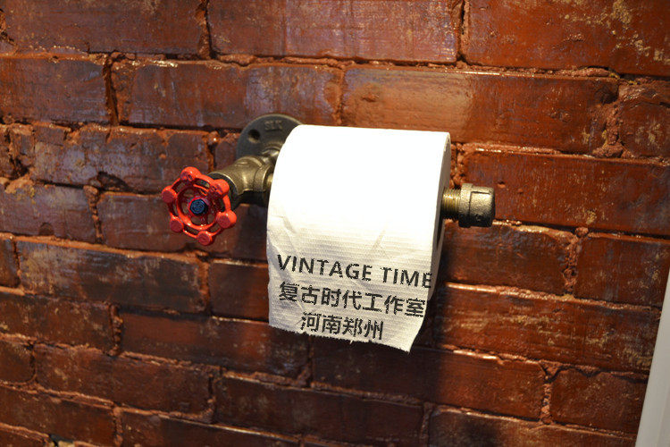 Industrial Retro Steam Valve Cast Iron Water Pipe Toilet Paper Hook Industrial Water Pipe Paper Hook