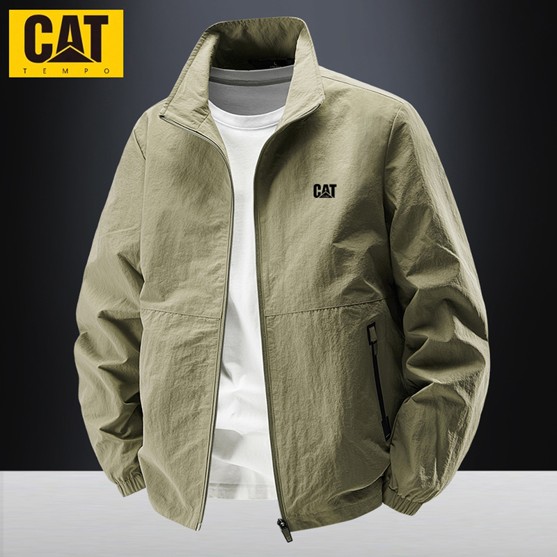 Spring and Autumn New Men's Jacket Cat.Com/Carter American Style Outdoor Loose Large Size Casual Stand Collar Solid Color Coat