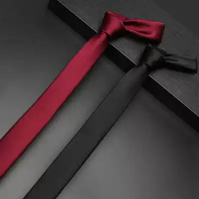 Korean version of ins British men's trend Black small tie Japanese narrow student college style blouse