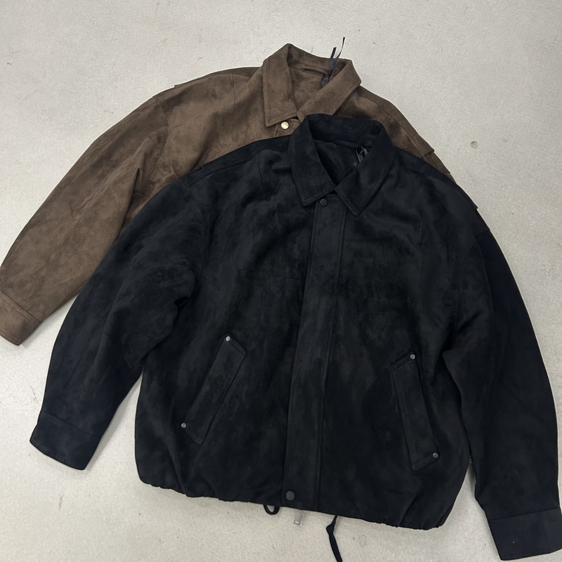 Dapper Studio American Classic Retro Design Suede Lapel Loose Casual Jacket Trendy Dapper Studio American Classic Retro Design Suede Lapel Loose Casual Jacket Trendy