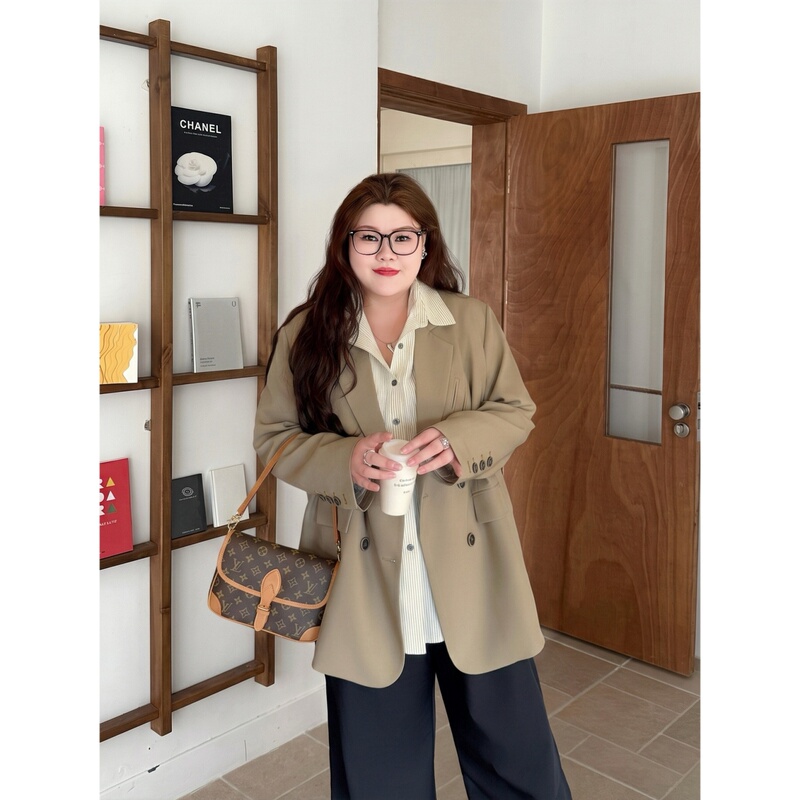 Fat Xiaoxiao Plus-Size Women's Clothing, Fat mm Autumn Workwear Versatile Loose Slimming Casual Blazer Trendy 15457X Fat Xiaoxiao Plus-Size Women's Clothing, Fat mm Autumn Workwear Versatile Loose Slimming Casual Blazer Trendy 15457X