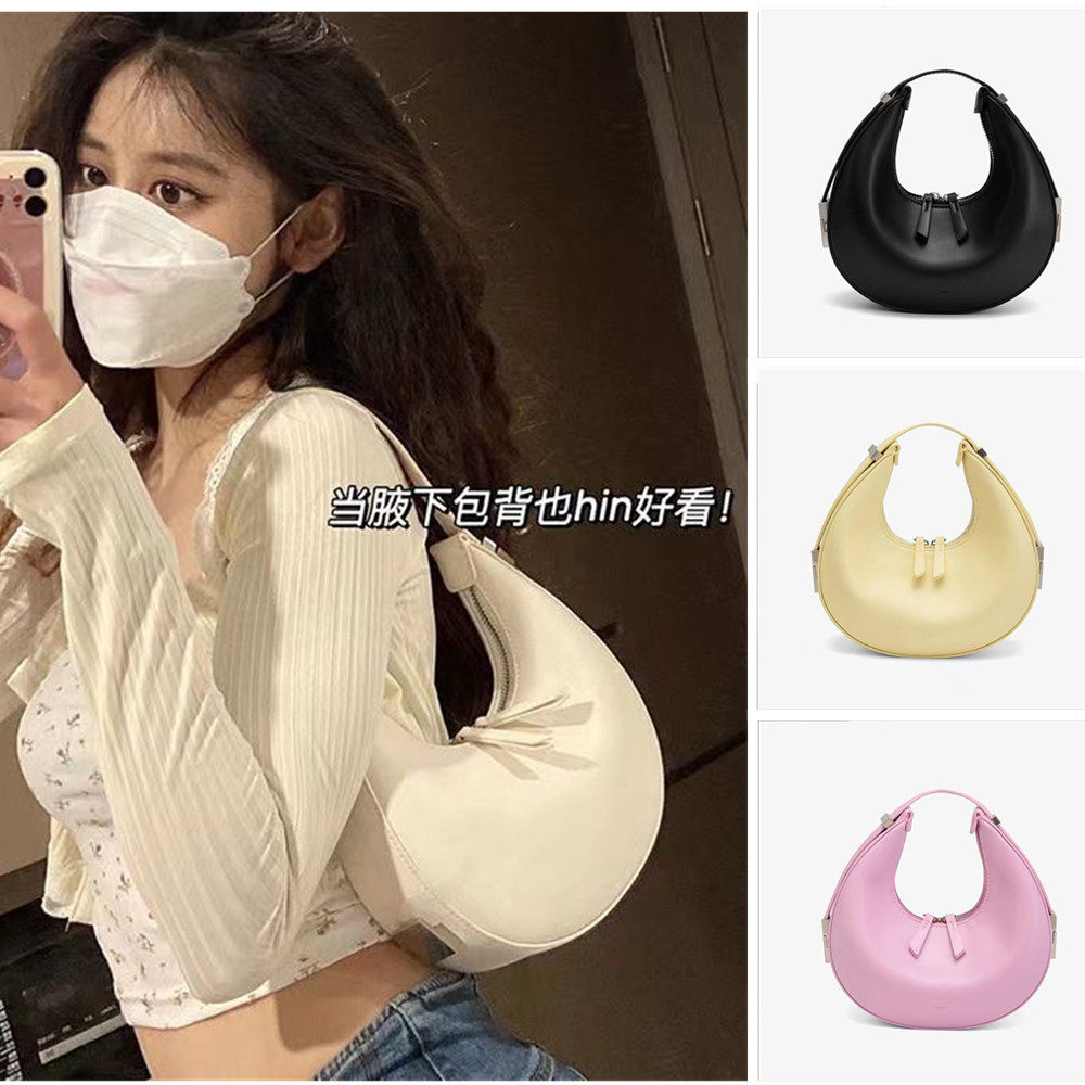 Underarmpit bag woman 2023 Korea new toni niche design cow leather lunar bag small round bag bag lading shoulder bag