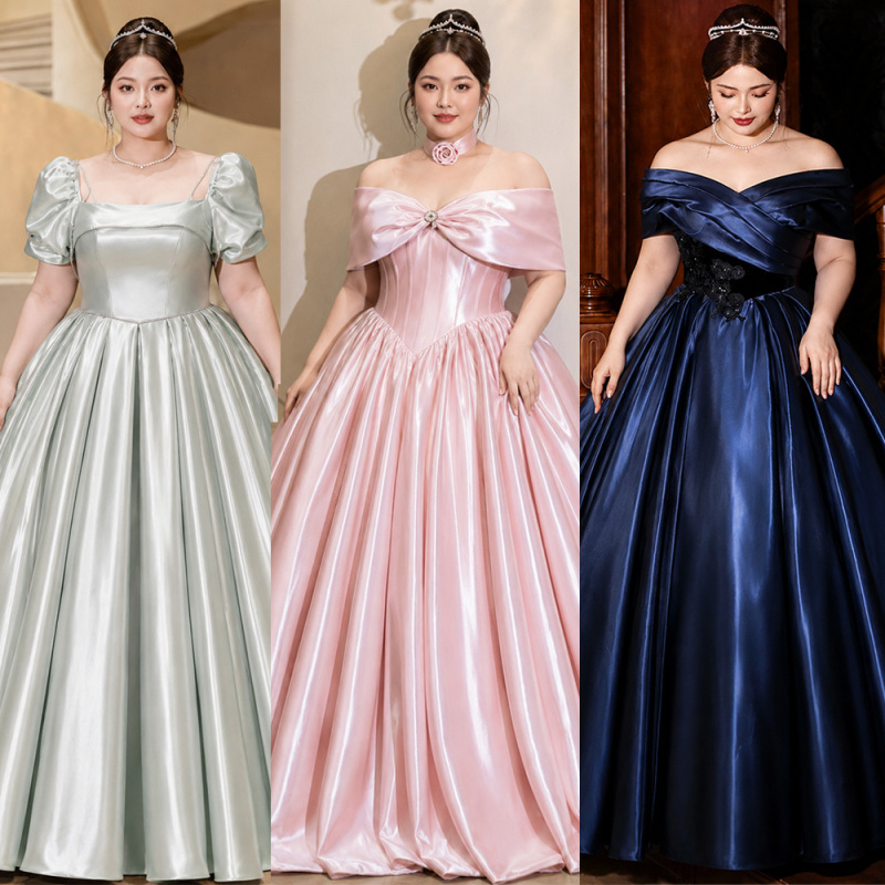 Plus-Size Evening Dress, High-End Off-The-Shoulder Style, Suitable for Vocal Arts Exams, Student Birthday, Coming-Of-Age Ceremony, Performance, Graduation, Host, for Chubby Women Plus-Size Evening Dress, High-End Off-The-Shoulder Style, Suitable for Vocal Arts Exams, Student Birthday, Coming-Of-Age Ceremony, Performance, Graduation, Host, for Chubby Women