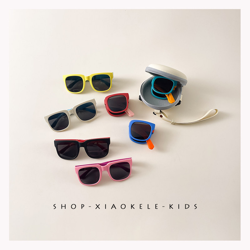 Ocean Air Folding ~ Summer children sunglasses collage boy sunglasses girl anti-ultraviolet sunglasses tide-Taobao