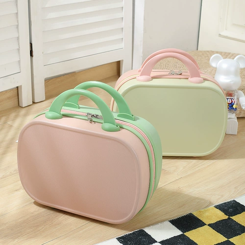 Портативная косметичка, вместительная и большая ретро сумка, чемодан, сумка-органайзер, 14 дюймов, в стиле Шанель