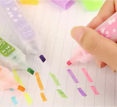 Fluorescent pen to take notes color pen candy color students with wide head light color strokes focus children's hand account pen
