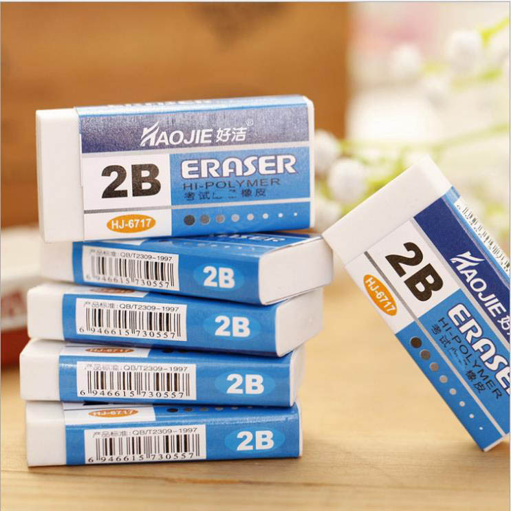 Creative Korean children's eraser 2 pen eraser students wipe clean 2B exam hand-painted stationery school supplies