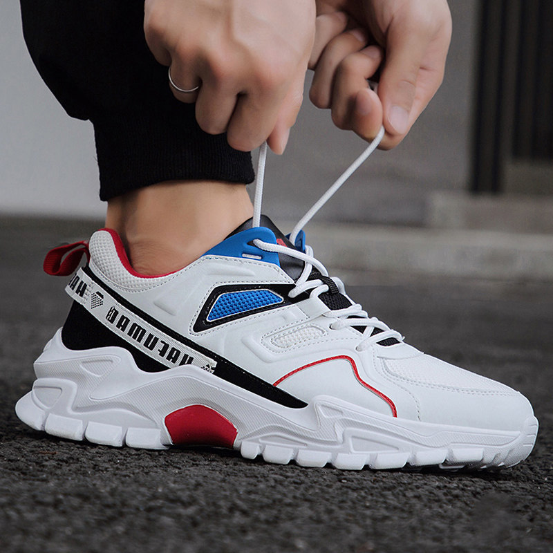 Hong Kong daddy shoes men's 2022 new mesh breathable running shoes trendy all-match student thick-soled sports shoes