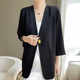 Acetate satin light luxury blazer three-quarter sleeve Korean version