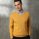 2023 Spring and Autumn New Men's Thin V-Neck Pullover Cashmere Knitted Loose V-Neck Wool Sweater Solid Color Bottoming Sweater