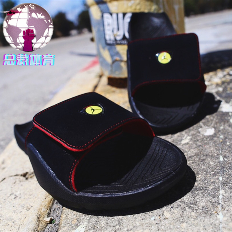 President Sports Air Jordan Hydro 7 aj14 dép thể thao màu đỏ đen AA2517-003 dép nữ quai ngang