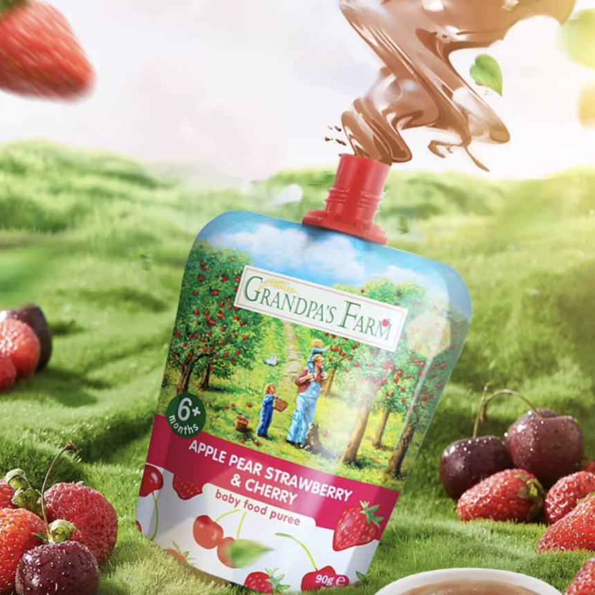 爷爷的农场宝宝西梅苹果水果泥婴幼儿无添加儿童辅食零食酸奶果泥