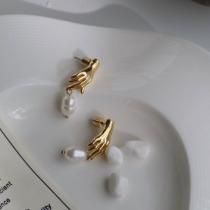 (shen depending on life) Aunt Cui's hand baroque pearl temperament niche earrings earrings