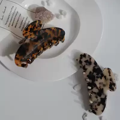 shen depending on life leopard and leopard grab clip retro BAO WEN acrylic acid grab clip shark clip back head headwear female