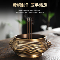 Xin pure copper incense burner household offering large Xuande stove incense line incense burner incense burner aromatherapy indoor sandalwood stove