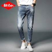 Lee Cooper lỗ quần jean nam mỏng thời trang nam thẻ thủy triều chín quần thanh niên mặc quần nam - Quần jean