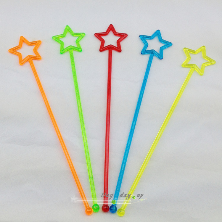 Tonghua star-shaped one-time mixing stick acrylic art mixing stick colorful five-star mixing stick cocktail