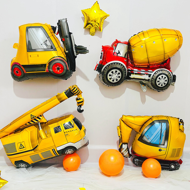 Car balloon children's birthday decoration baby one-year-old engineering vehicle fire truck fighting plane boy decoration layout