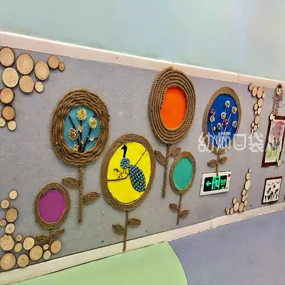 New kindergarten environment decoration wall decoration materials blackboard newspaper background color wooden board wall decoration hanging decoration hanging